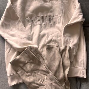 Women's Wifey Cream Crew Neck Sweater